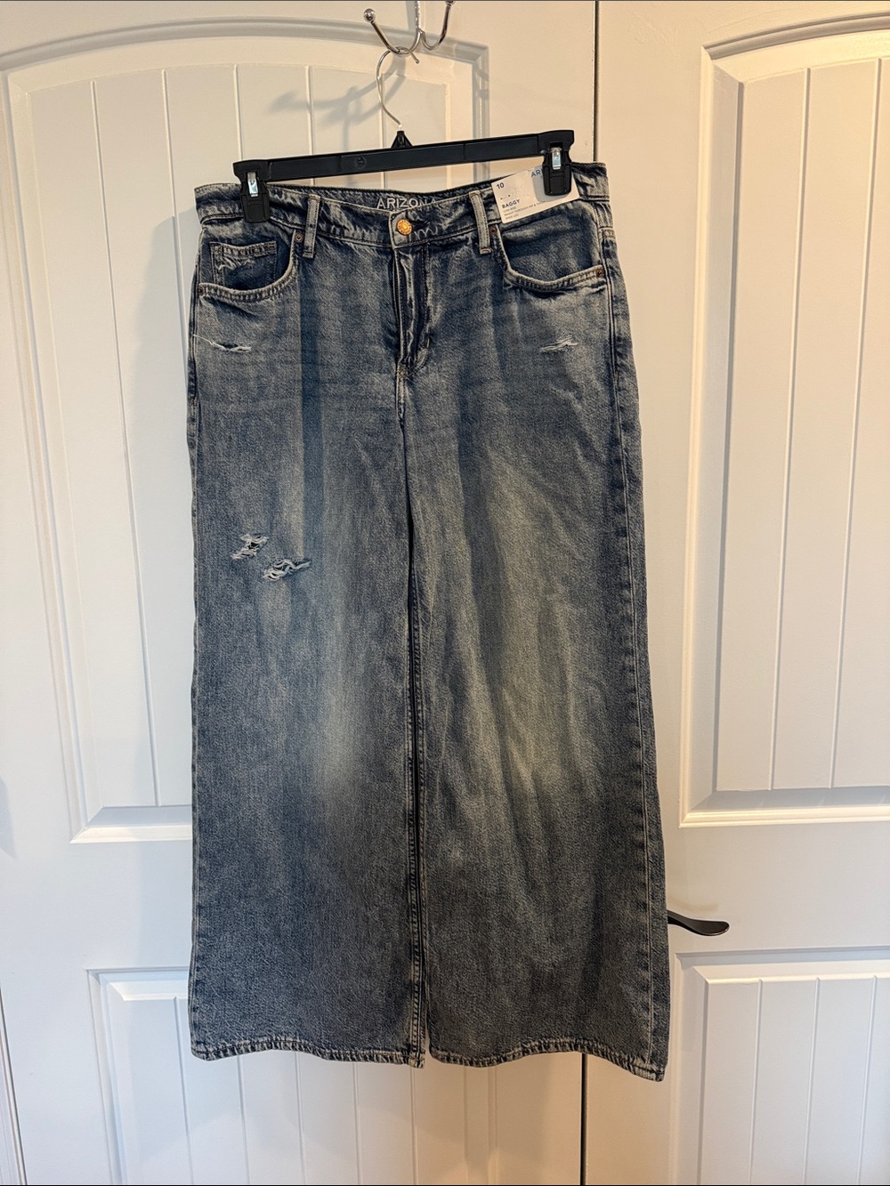 Arizona Jean Company Wide-Leg Distressed Jeans